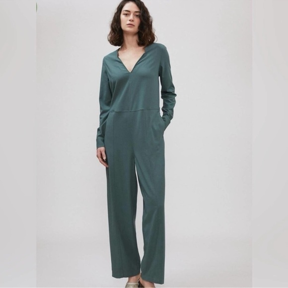 Billy Reid V neck jumpsuit new with tags size M green anthropologie - Picture 1 of 9